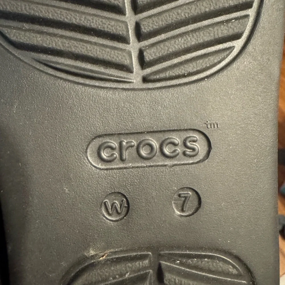 CROCS Black Slide Sandals - Women's Size 7 - Picture 5 of 5